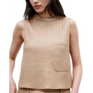 NEW TWP cropped muscle tank top in natural